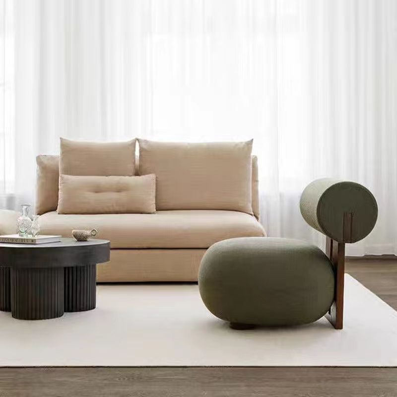 green cream style lamb wool sofa chair