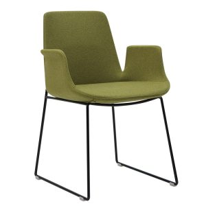 green light luxury fabric armchair dining chair