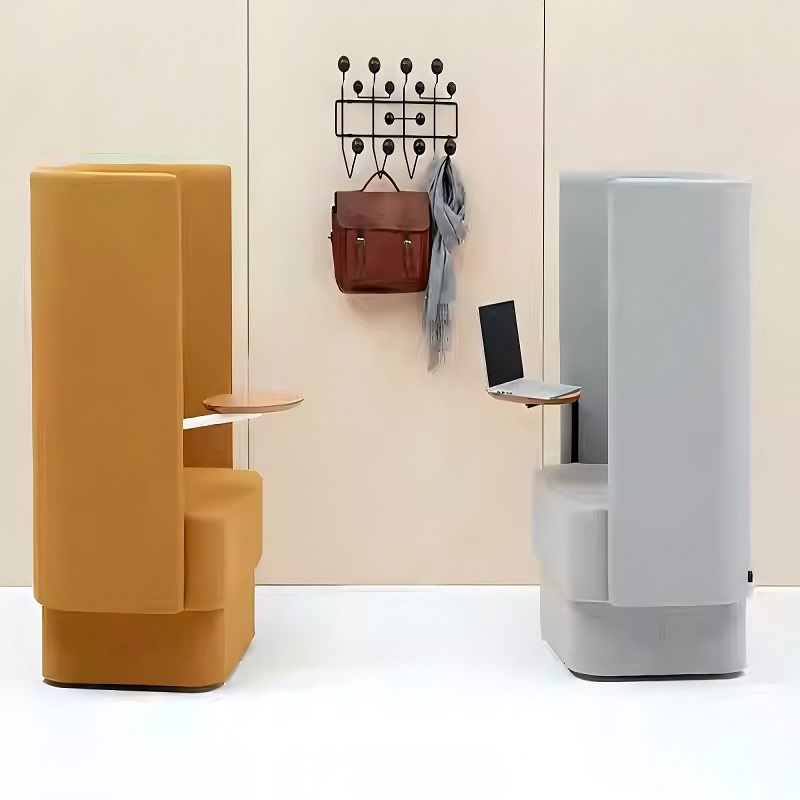 high back private single sofa side view