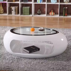 irregular tempered glass coffee table