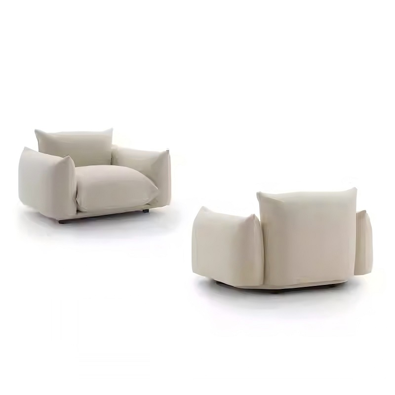 italian minimalist cream style sofa rear view
