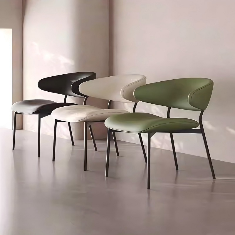 italian minimalist half arc dining chair