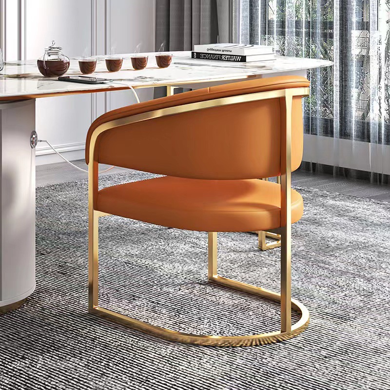 light luxury italian style master chair tea chair rear view