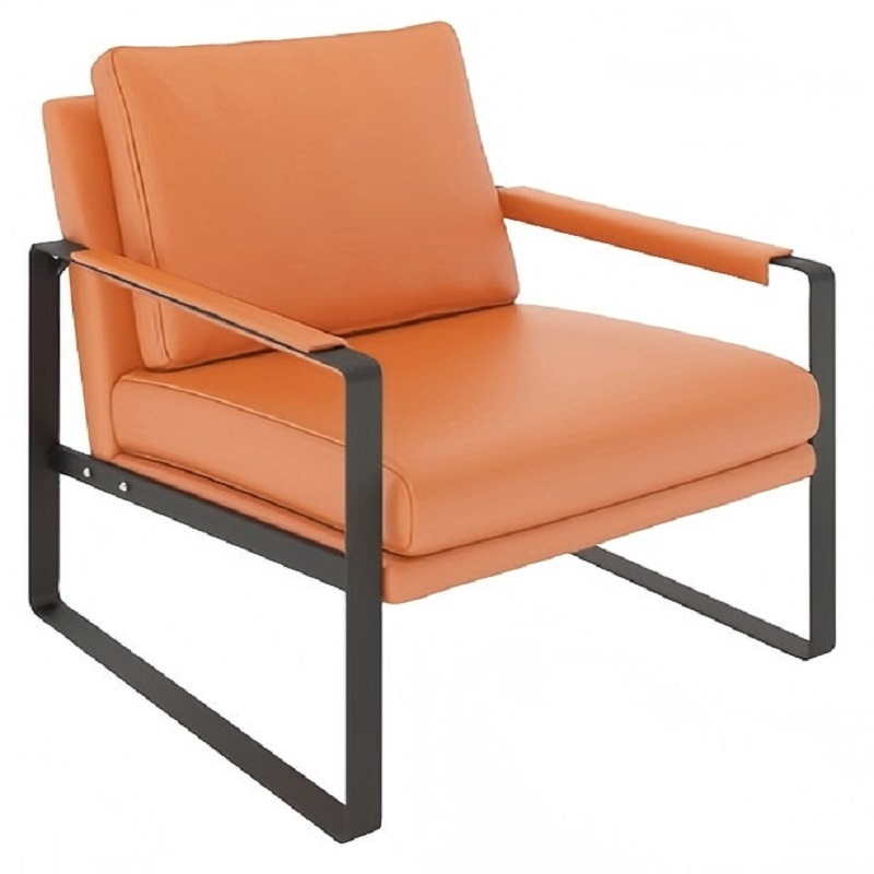 orange light luxury wrought iron leisure chair