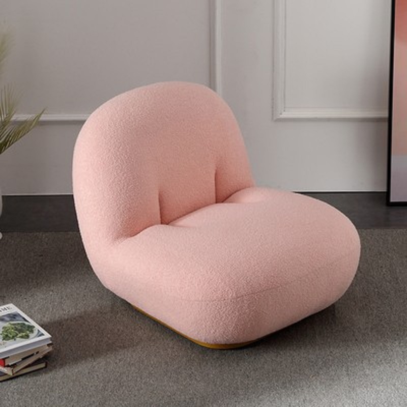 pink light luxury lamb velvet cloud chair