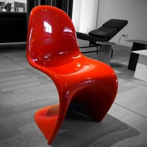 red artistic fiberglass pan dong chair