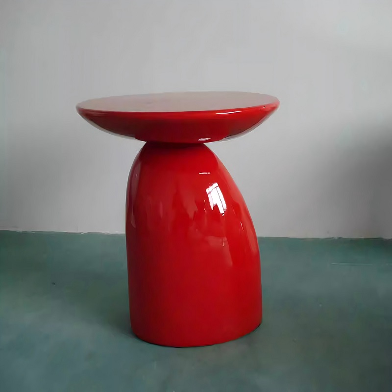 red creative mushroom shaped coffee table
