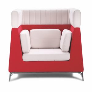 red modern minimalist fabric work area single sofa