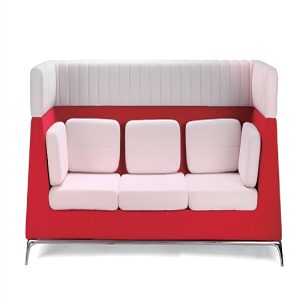 red modern minimalist fabric work area sofa