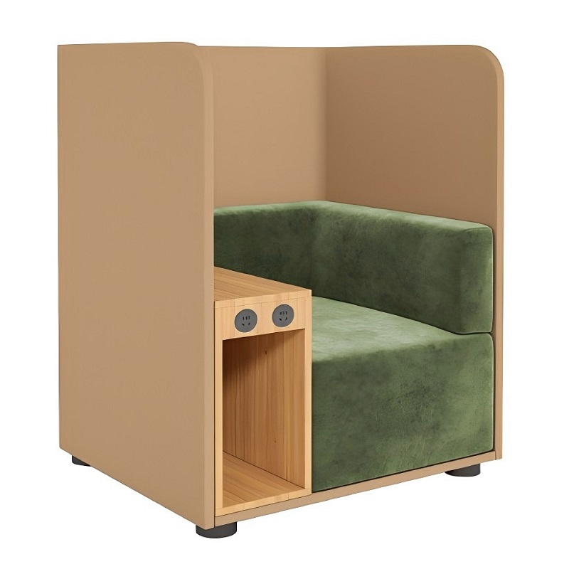 semi private space sofa chair left view