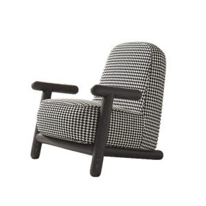 sled fabric single sofa chair left view