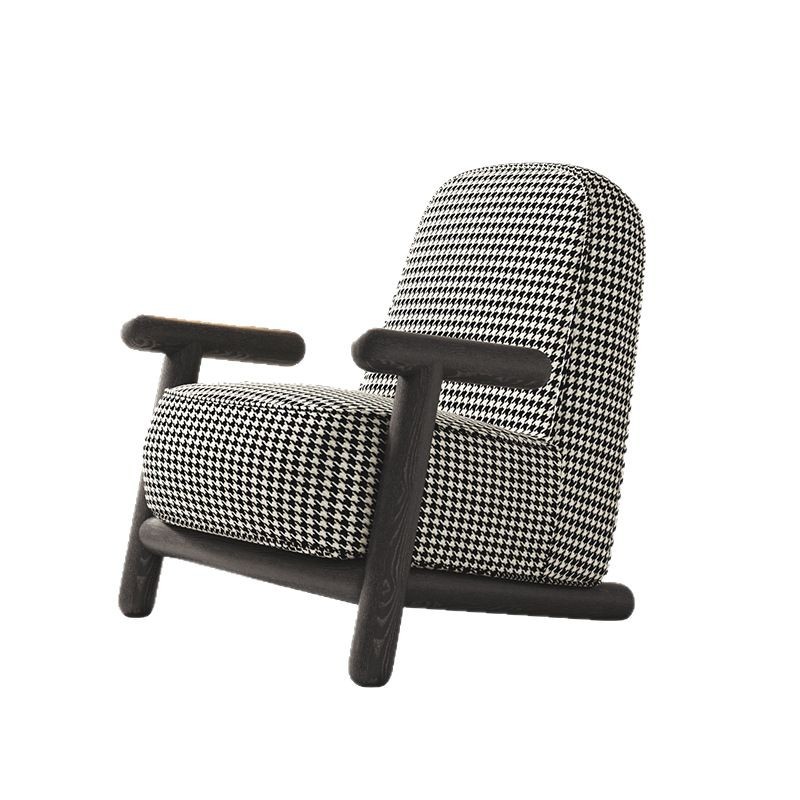 sled fabric single sofa chair left view