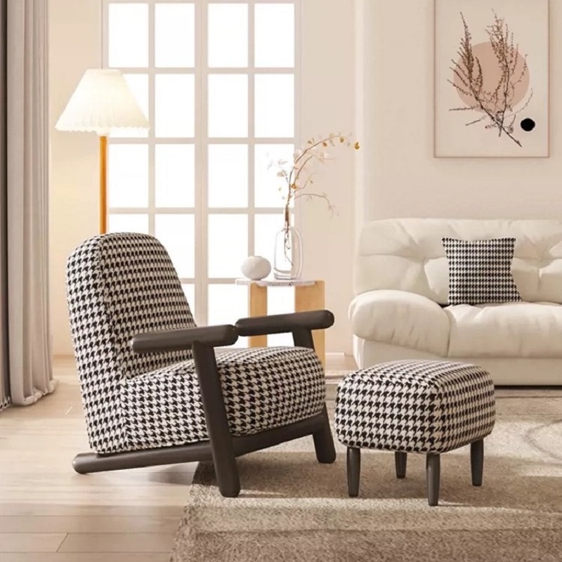 sled fabric single sofa chair right view