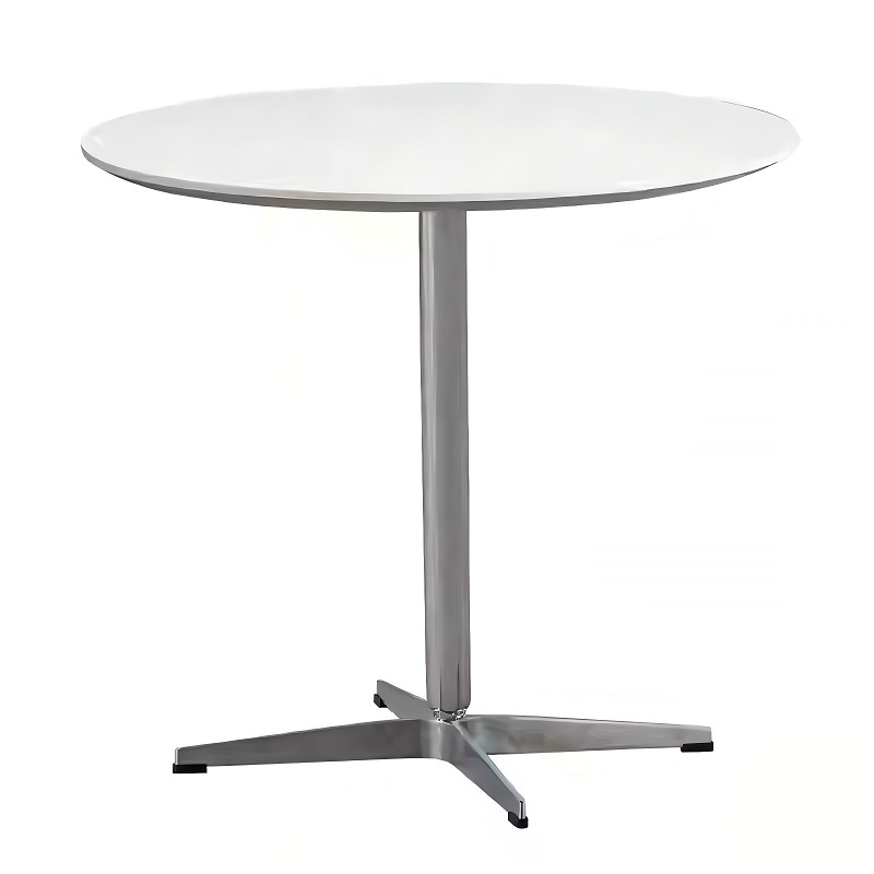 white commercial solid wood negotiation round table