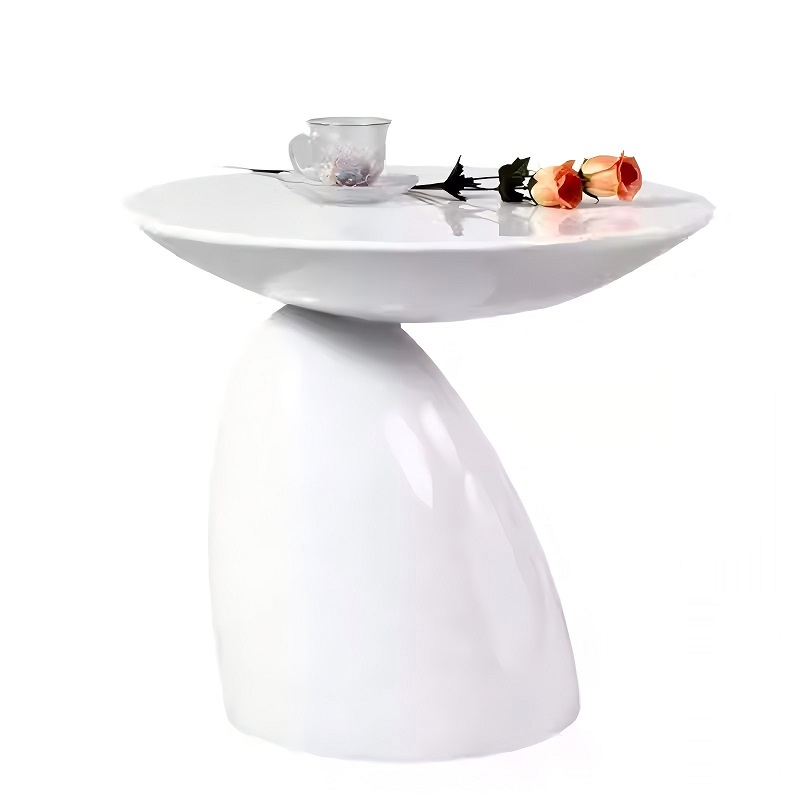 white creative mushroom shaped coffee table