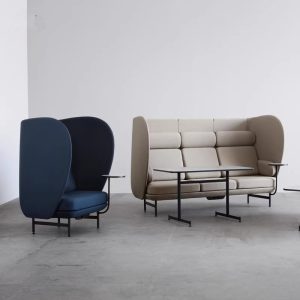 white high end reception area sofa