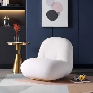 white ight luxury lamb velvet cloud chair