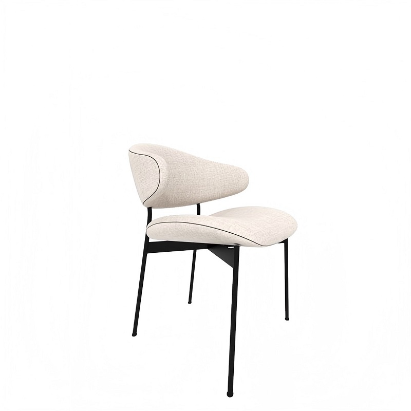 white italian minimalist half arc dining chair