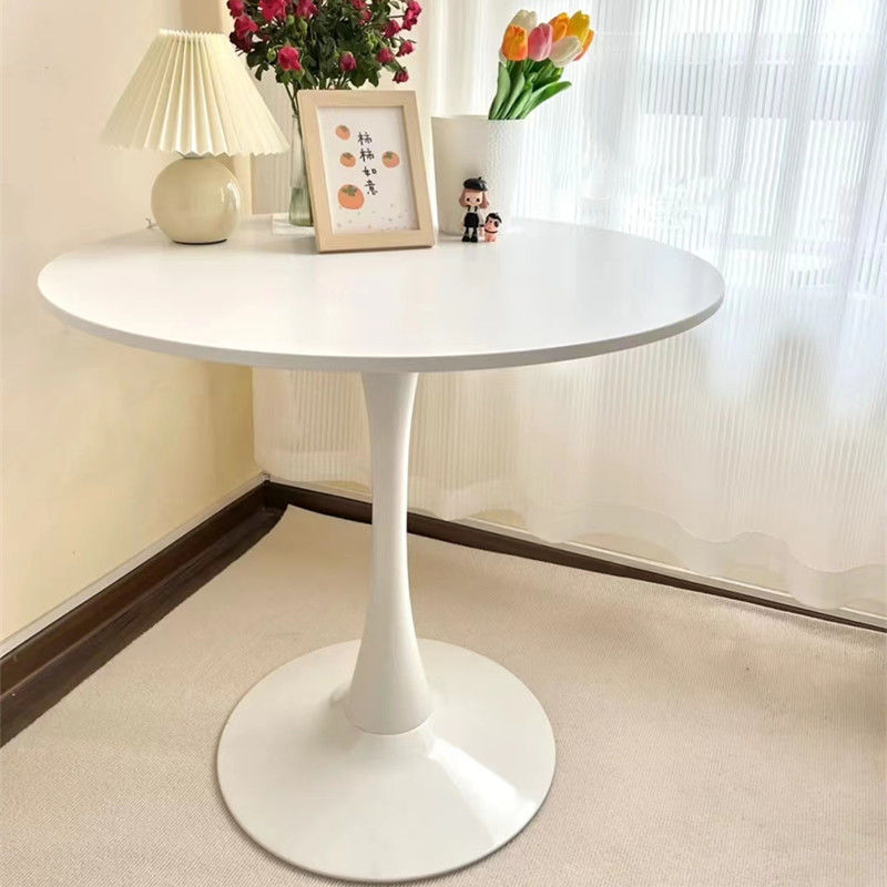 white nordic minimalist small round table