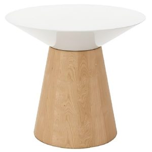 white nordic solid wood round coffee table