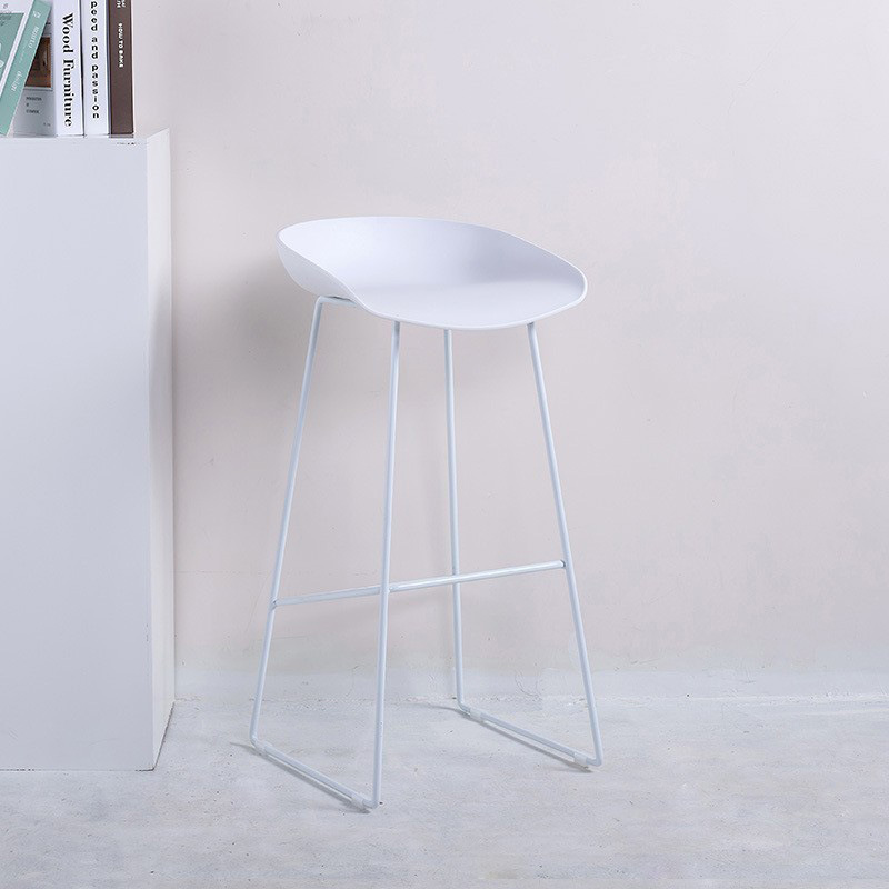 white simple high legged bar chair