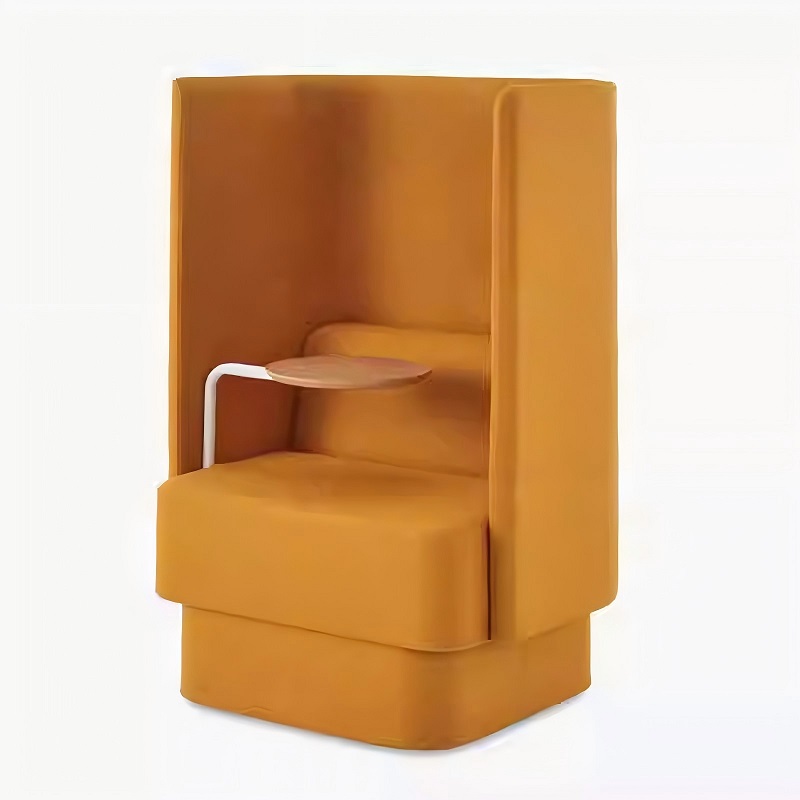 yellow high back private single sofa