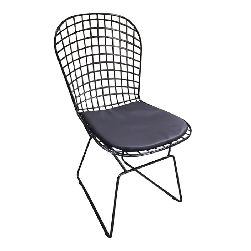black iron soft pack dining chair