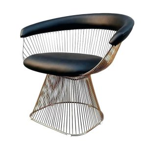 black plattner stainless steel single chair