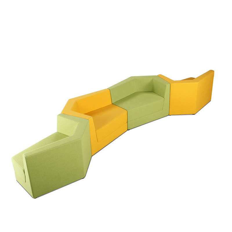 green front desk reception area sofa