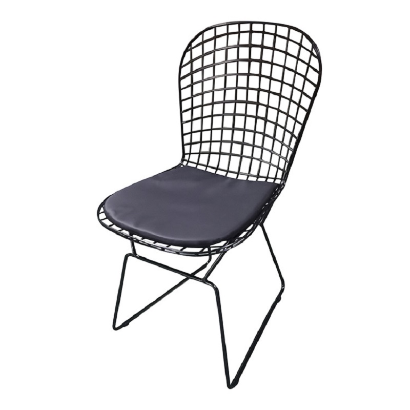 iron soft pack dining chair side view