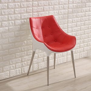 red nordic creative back chair
