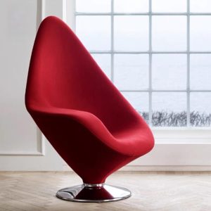 red nordic fiberglass leaf chair